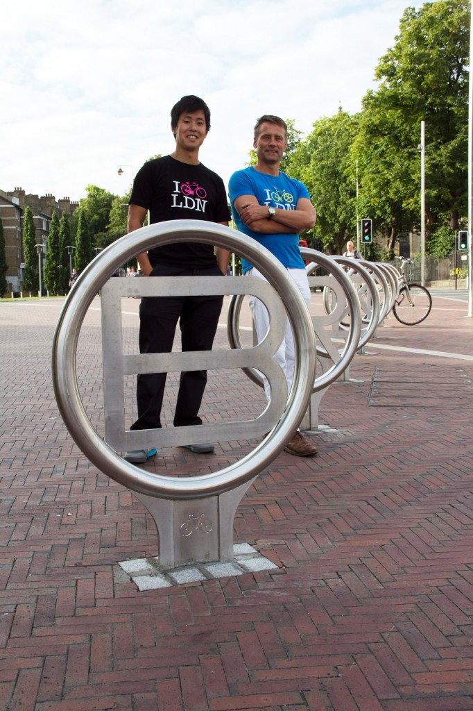 Left to right: Cyclehoop Managing Director Anthony Lau with Lambeth's Cycle Programme Manager Richard Ambler