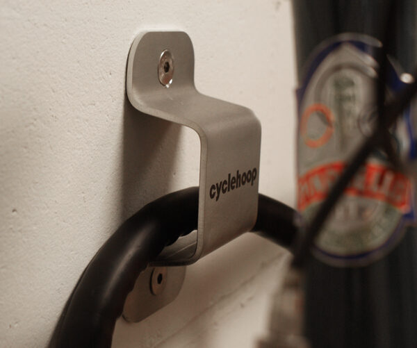 Close up of an installed Cyclehoop Mini Wall Anchor