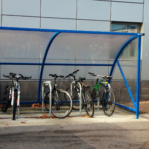 A clear Cyclehoop Bike Shelter at Wexham Hospital, Slough, Berkshire