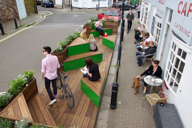 The Cyclehoop Parklet in Hammersmith and Fulham, London