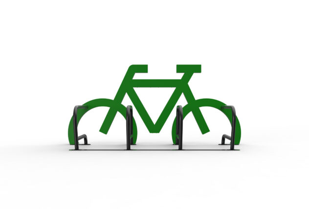 Front view of a green Cyclehoop Bike Port