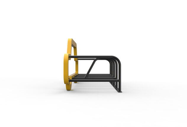 Left hand view of Cyclehoop Car Bike Port in yellow