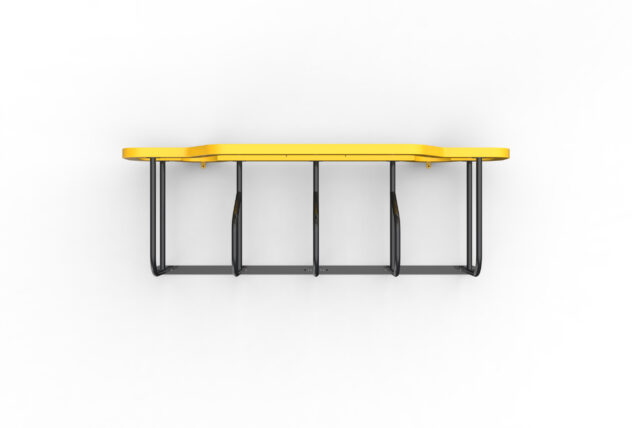 Overhead view of Cyclehoop Car Bike Port in yellow