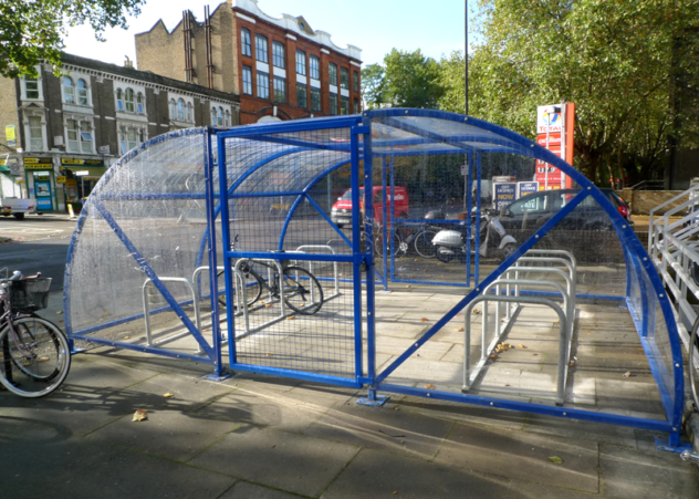 An installed Cyclehoop Clear Bike Compound