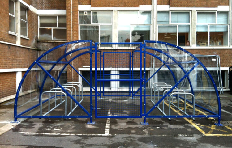 An installed Cyclehoop Clear Bike Compound