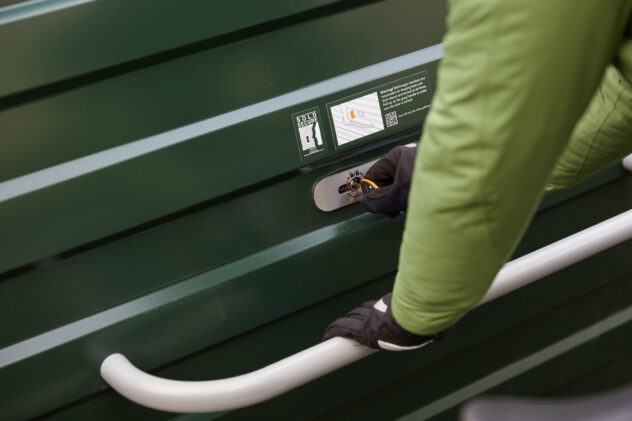 External view of a Cyclehoop Bikehangar 4.0 in use