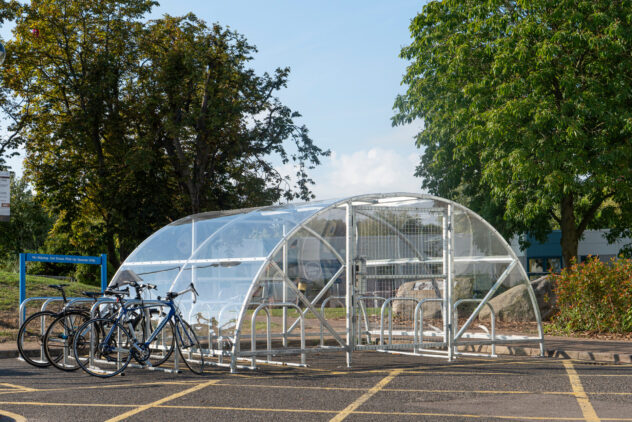 An installed Cyclehoop Clear Bike Compound