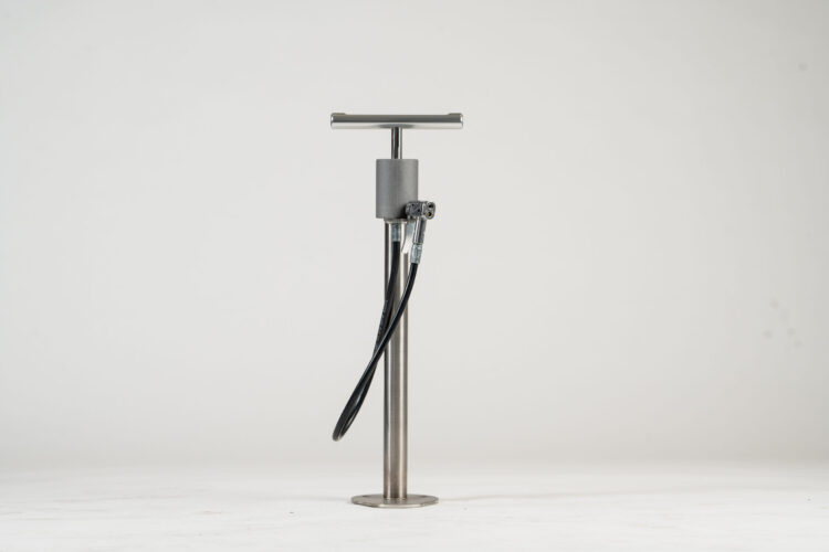 A Cyclehoop Compact Public Bike Pump