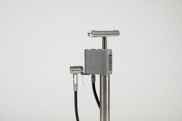 A Cyclehoop Compact Public Bike Pump