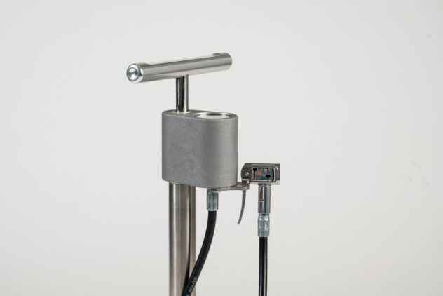 A Cyclehoop Compact Public Bike Pump