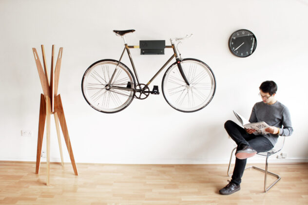 A Cyclehoop home bikeshelf after installation