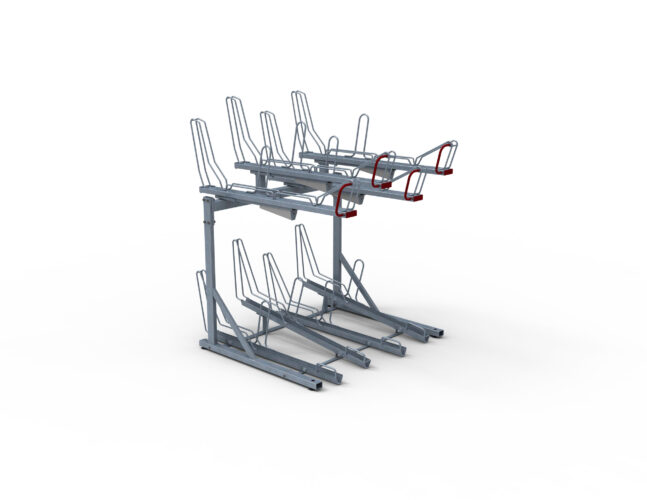 Side view of Optima Two Tier Closed Rack