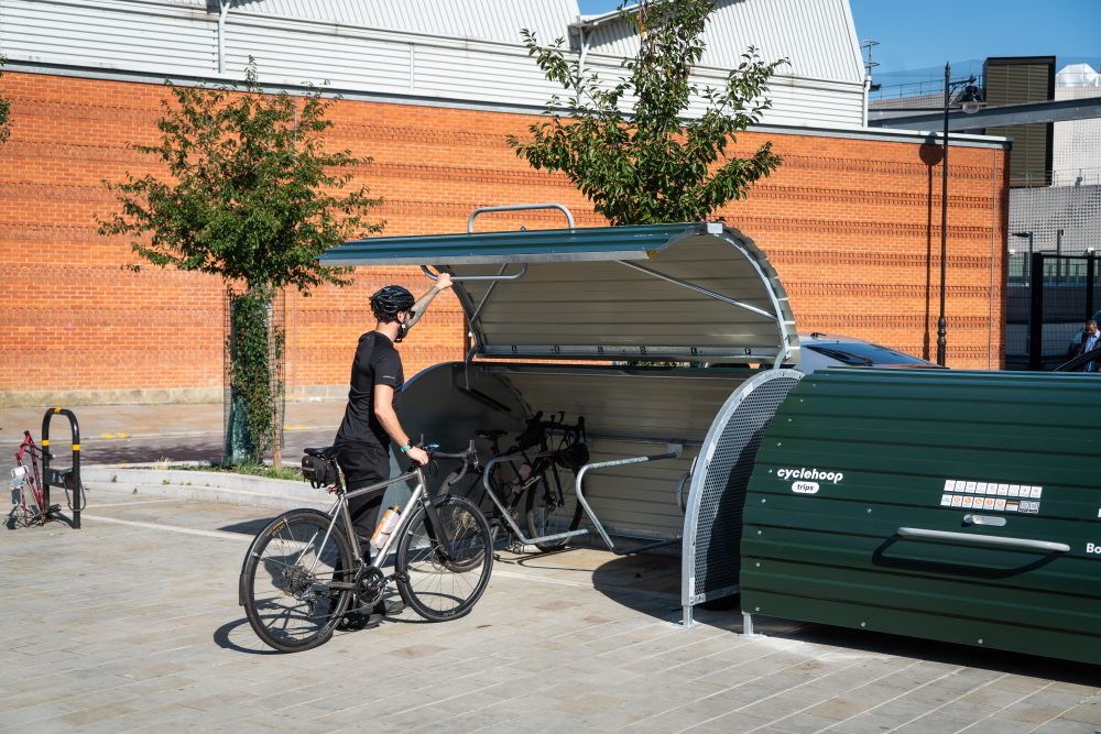 Man using Trips Bikehangar