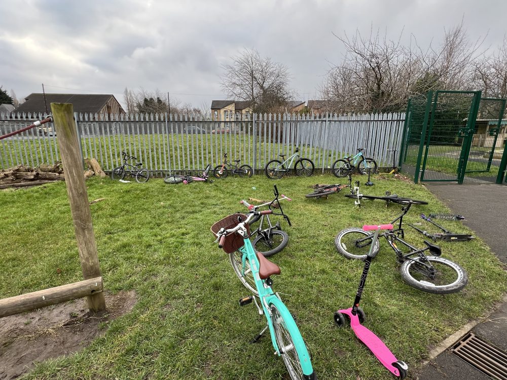 Active travel vehicles occupying vital playground space